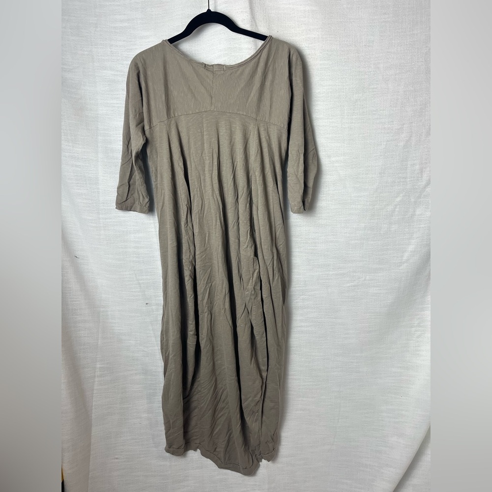 Made in Italy Tunic Muumuu Cotton Maxi Dress Grey - Women’s L - Picture 5 of 5